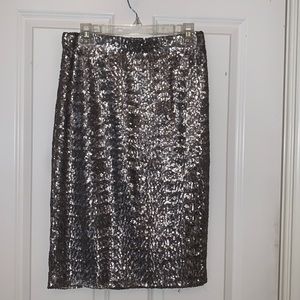 Cremieux Stretch beaded pencil skirt size small